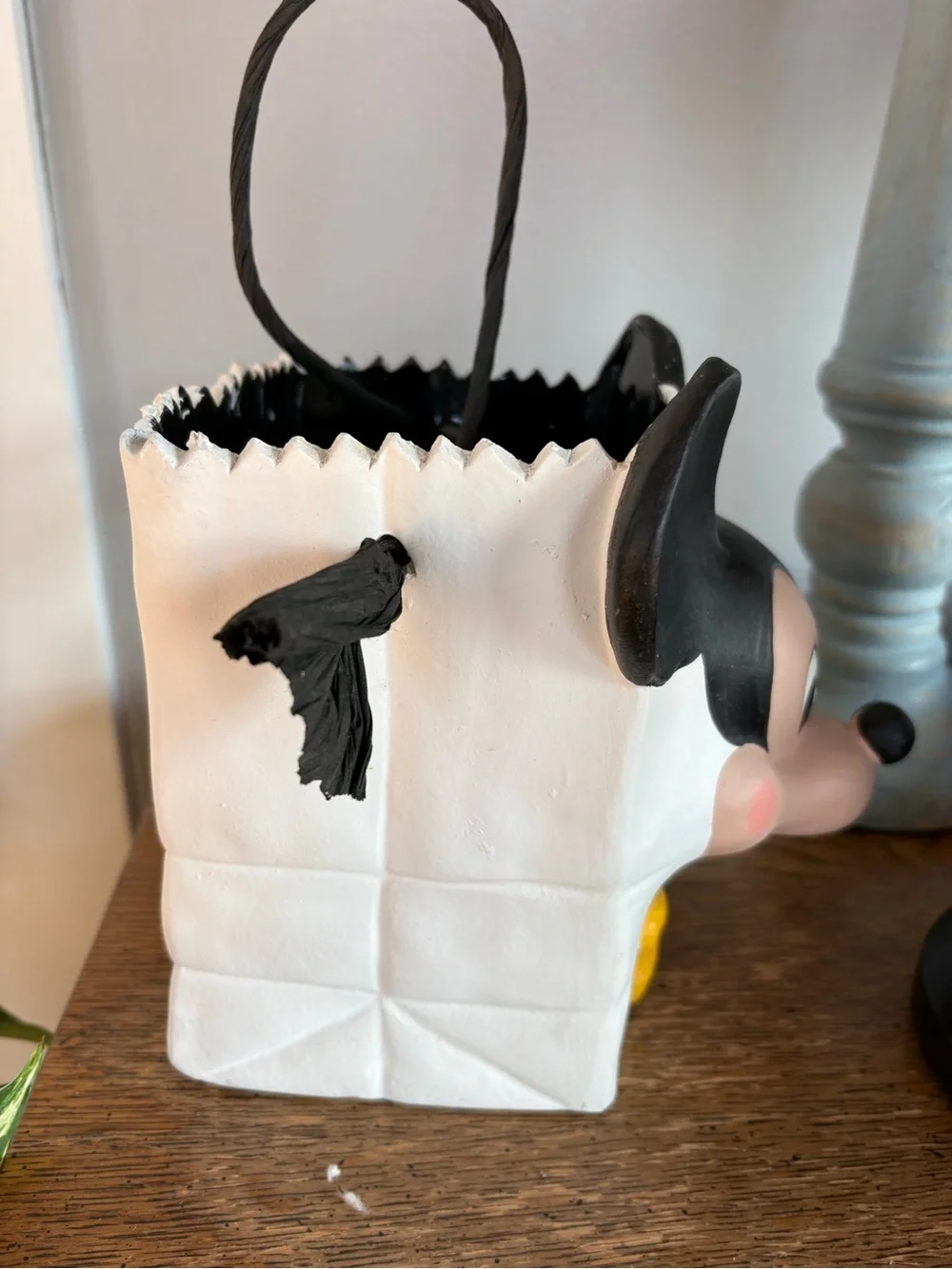 Ceramic Gift Bag Floral Container with 3D Mickey Mouse Like Cartoon